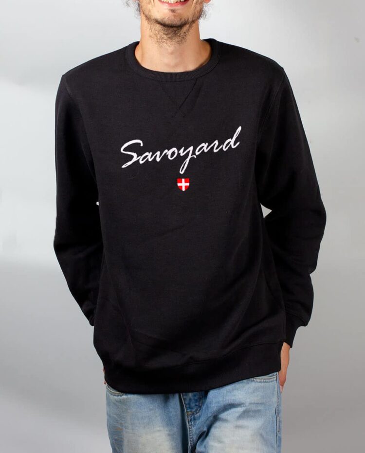 Pull sweat homme noir Savoyard