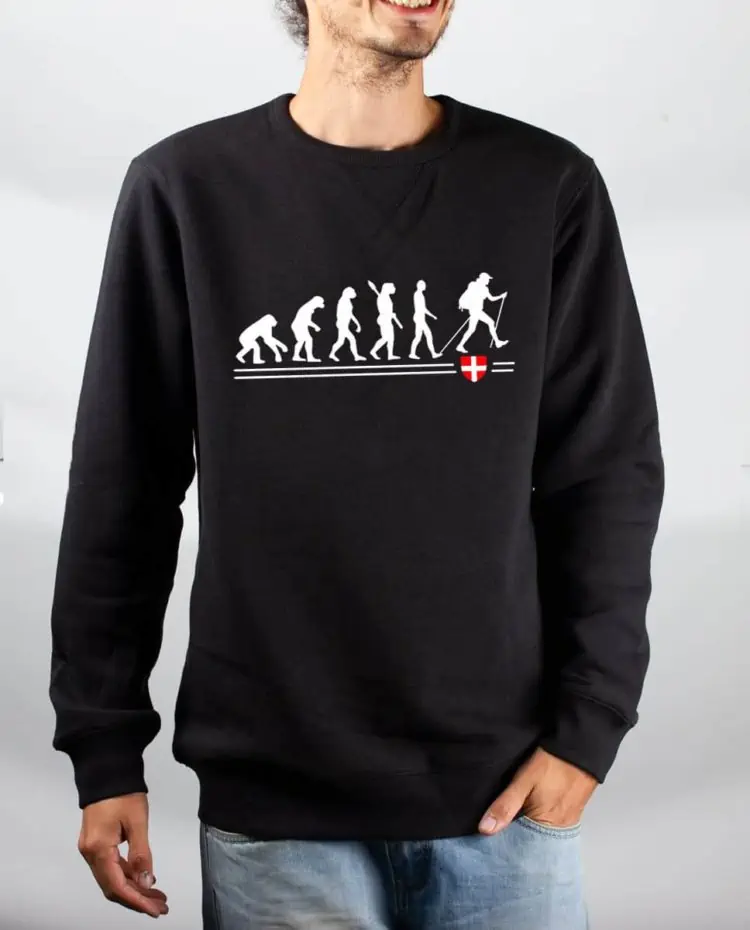 Pull sweat homme noir evolution randonnee