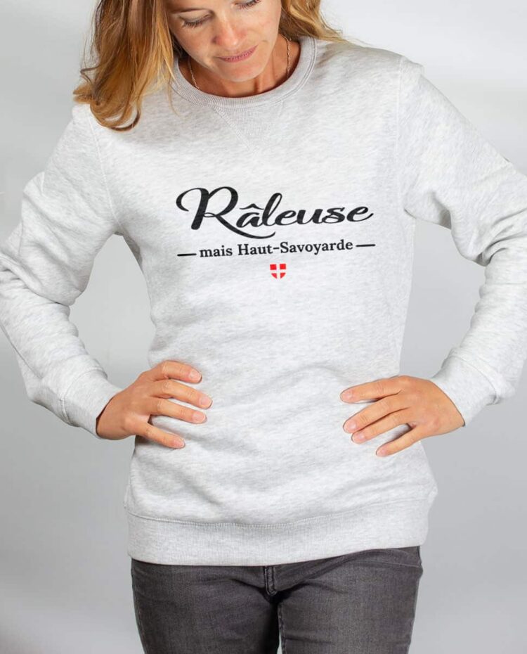 Pull sweat femme blanc Raleuse mais haut savoyarde