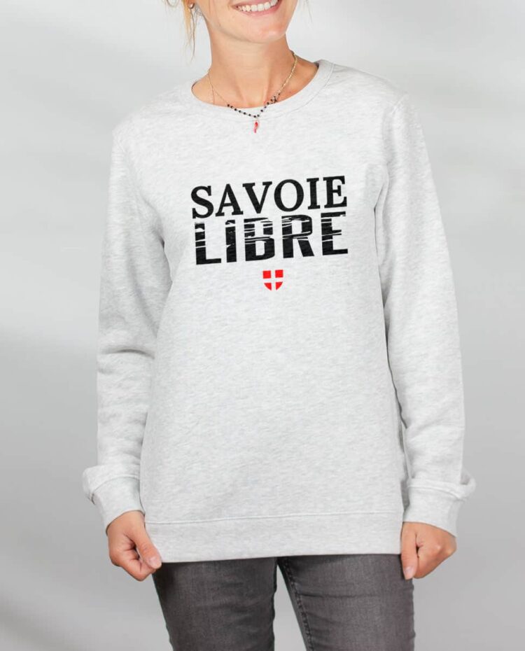 Pull sweat femme blanc Savoie Libre