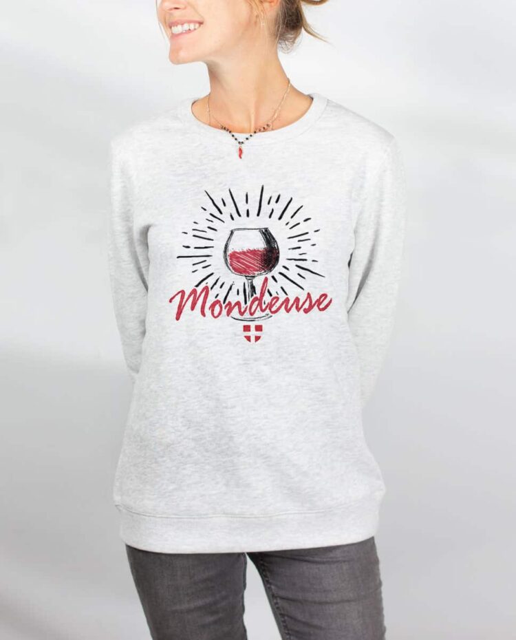 Pull sweat femme blanc Vin Mondeuse