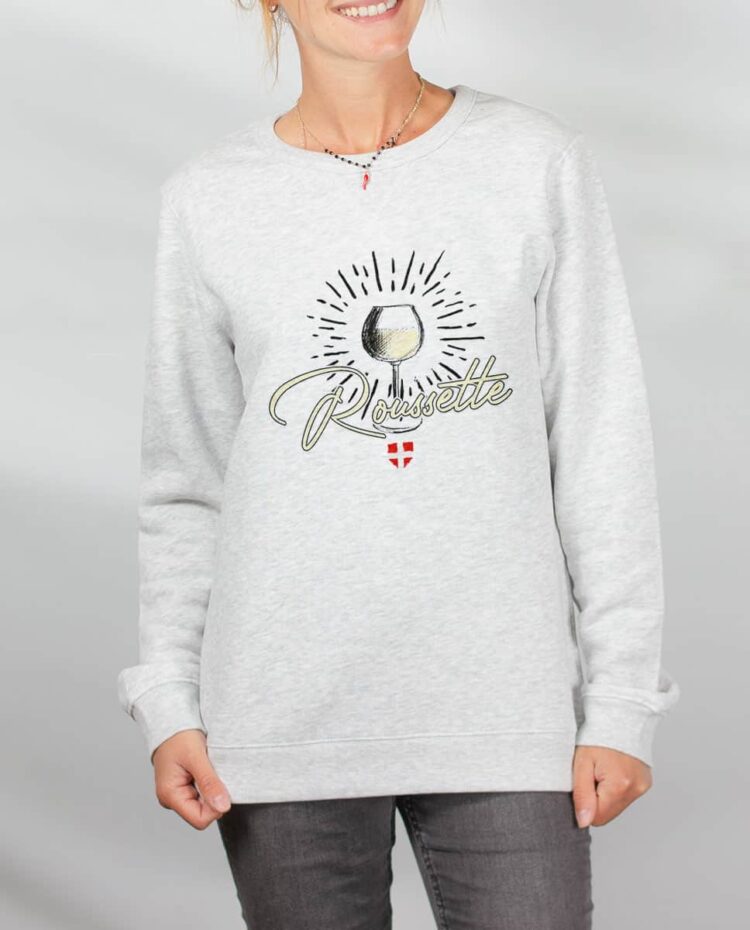 Pull sweat femme blanc Vin Roussette