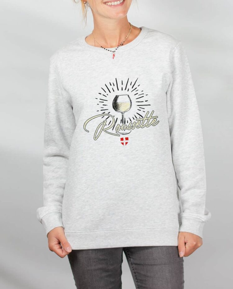 Pull sweat femme blanc Vin Roussette