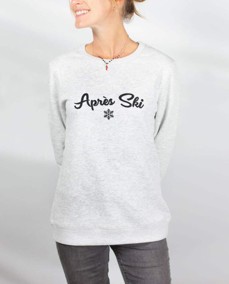 Pull sweat femme blanc apres ski