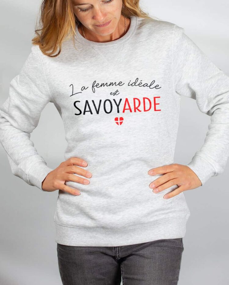 Pull sweat femme blanc femme ideale savoyarde