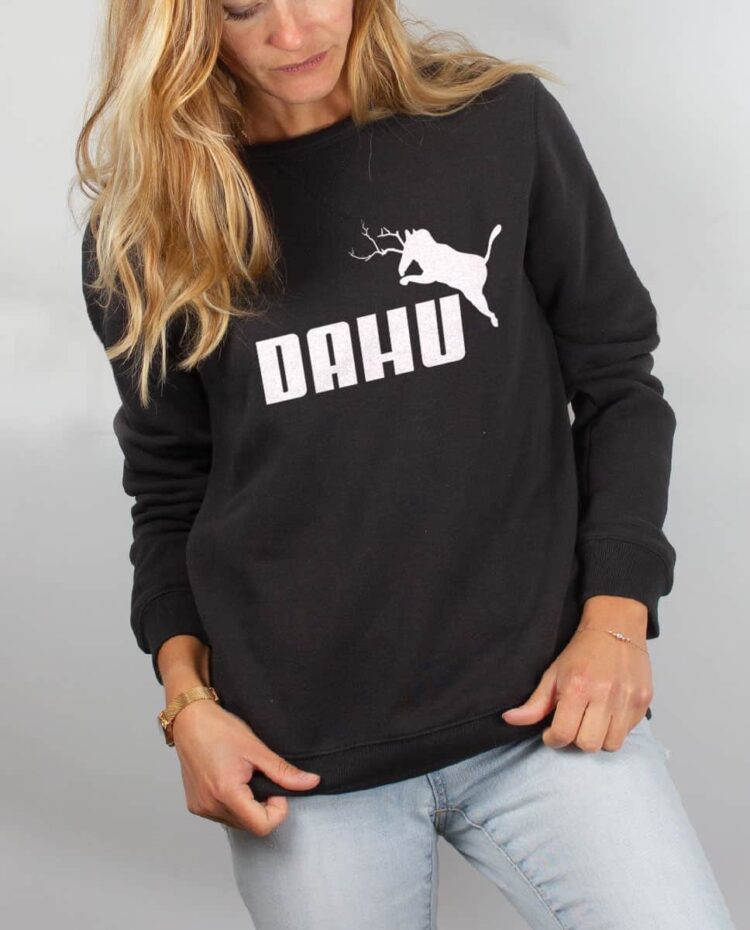 Pull sweat femme noir Dahu puma