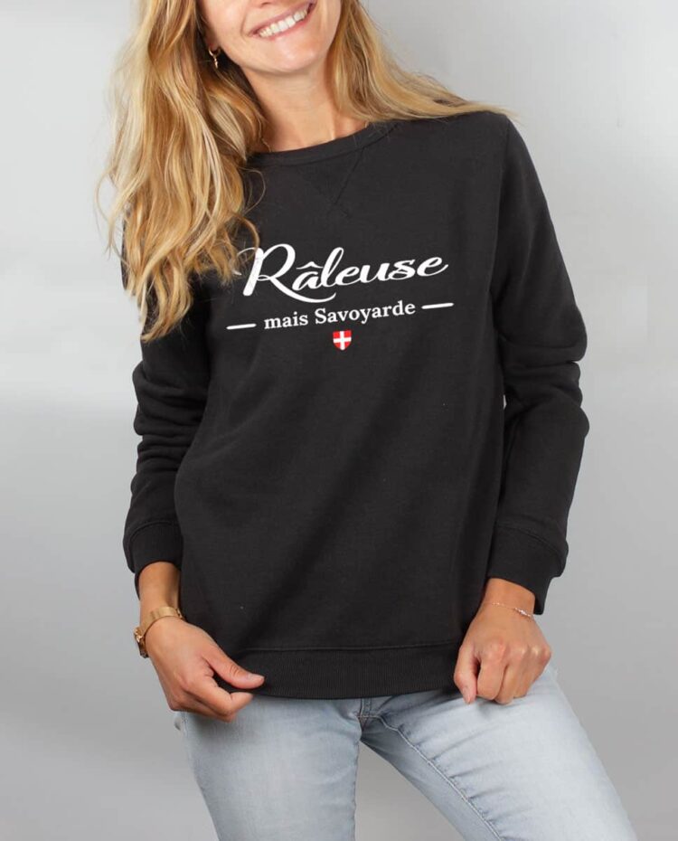 Pull sweat femme noir Raleuse mais savoyarde