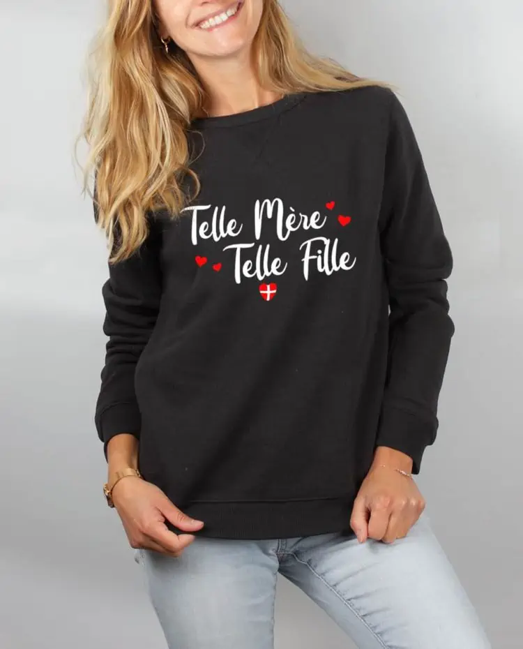Pull sweat femme noir Telle mere telle fille