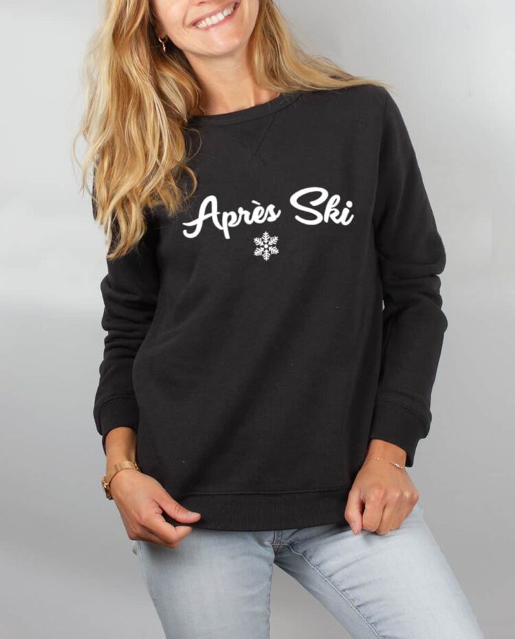 Pull sweat femme noir apres ski