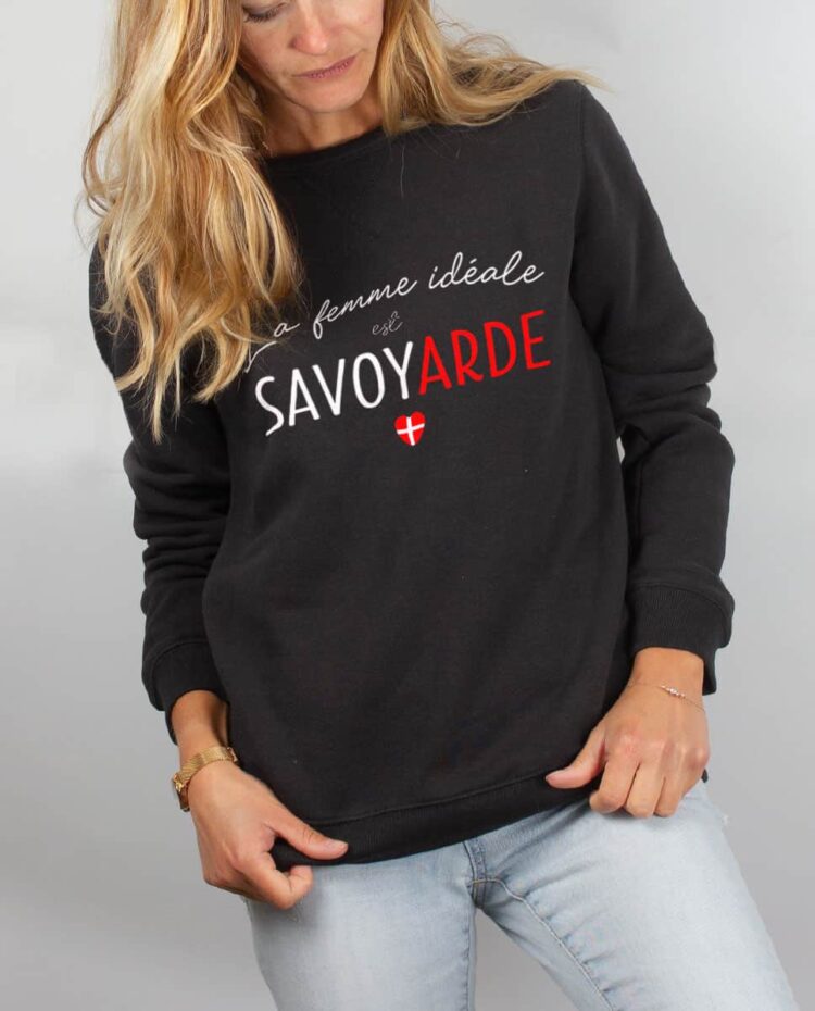 Pull sweat femme noir femme ideale savoyarde