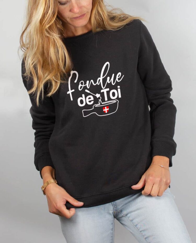 Pull sweat femme noir fondue de toi