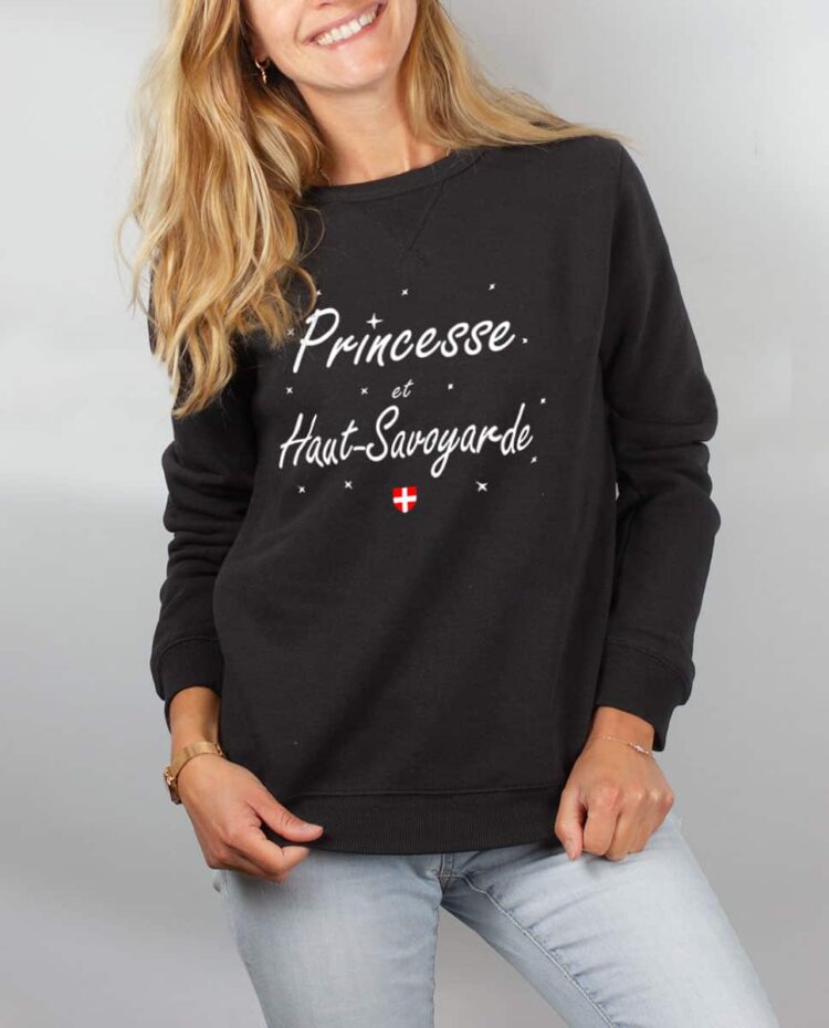 Pull sweat femme noir princesse haut savoyarde