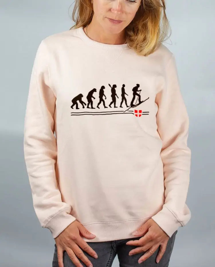Pull sweat femme rose Evolution ski de randonnee