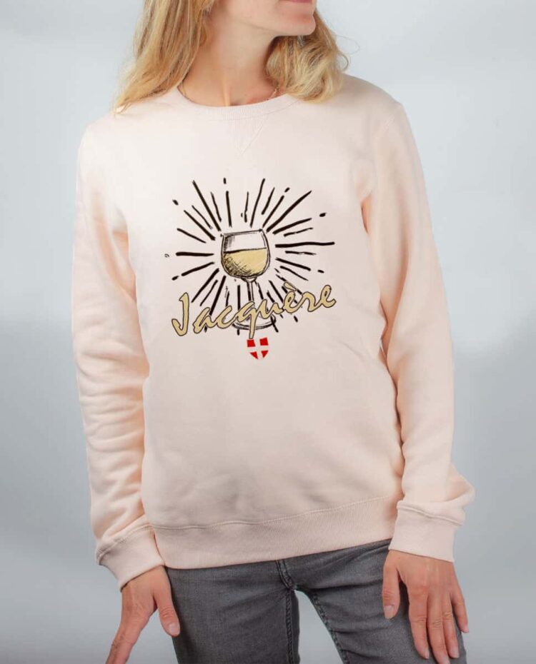 Pull sweat femme rose Vin Jacquere