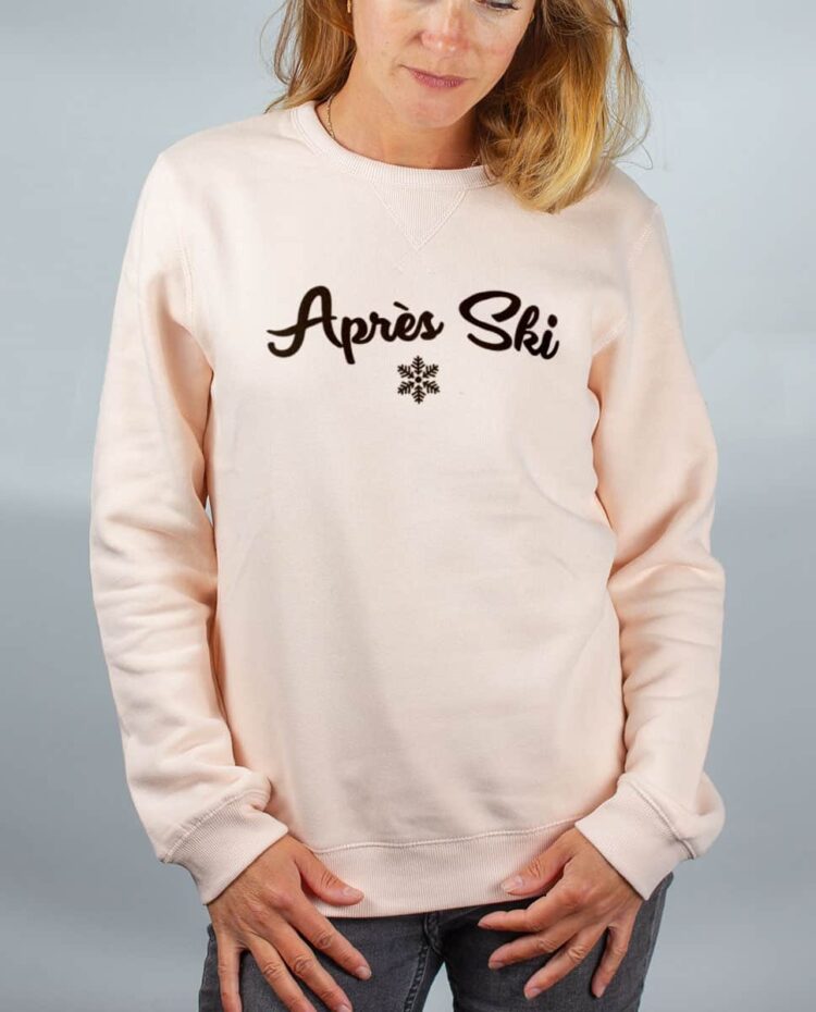 Pull sweat femme rose apres ski