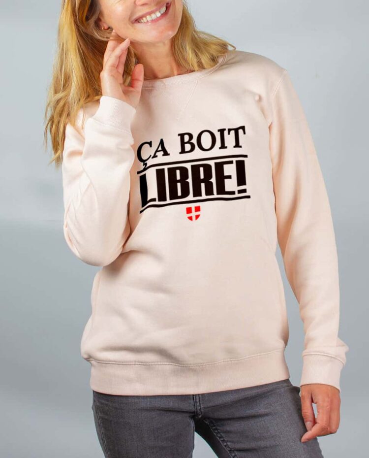 Pull sweat femme rose ca boit libre