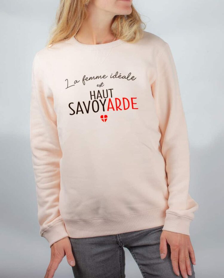 Pull sweat femme rose femme ideal haut savoyarde