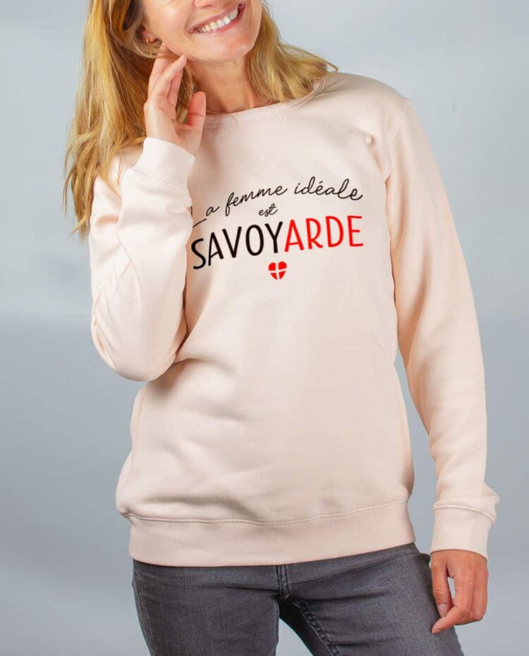 Pull sweat femme rose femme ideale savoyarde