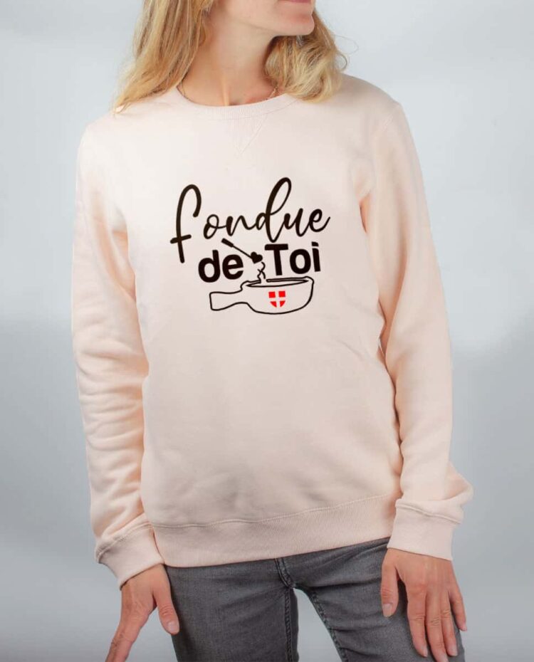 Pull sweat femme rose fondue de toi