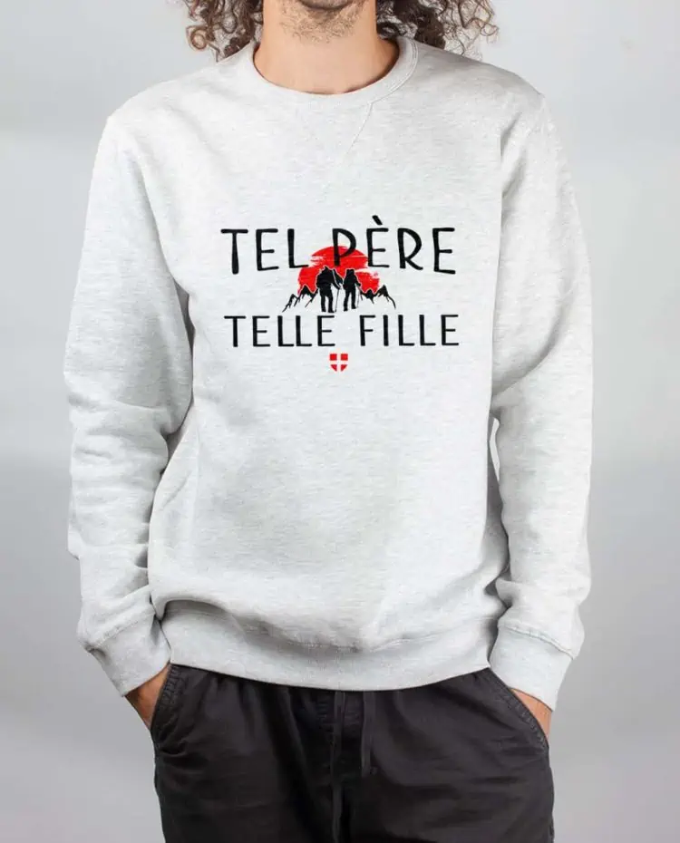 Pull sweat homme blanc ADULTE tel pere telle fille