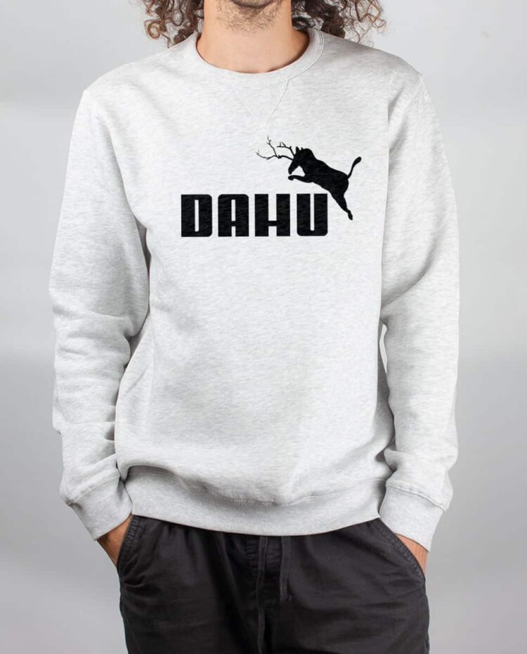 Pull sweat homme blanc Dahu puma