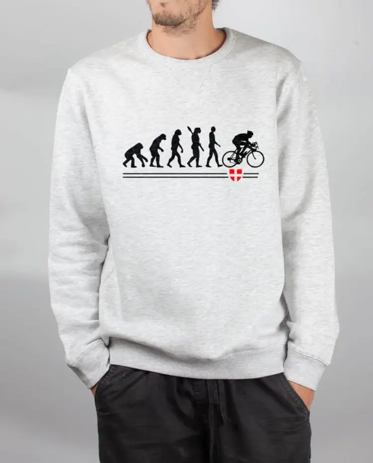 Pull sweat homme blanc Evolution Cycliste
