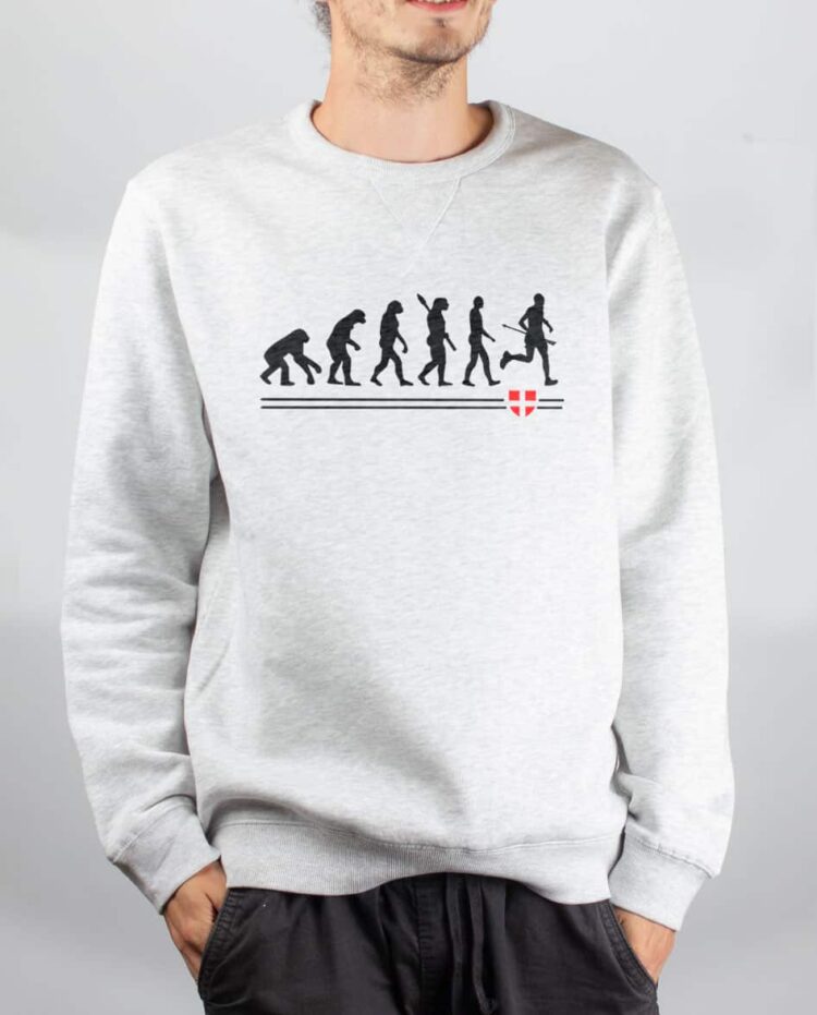 Pull sweat homme blanc Evolution Trail