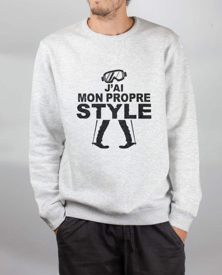 Pull sweat homme blanc J ai mon propre style