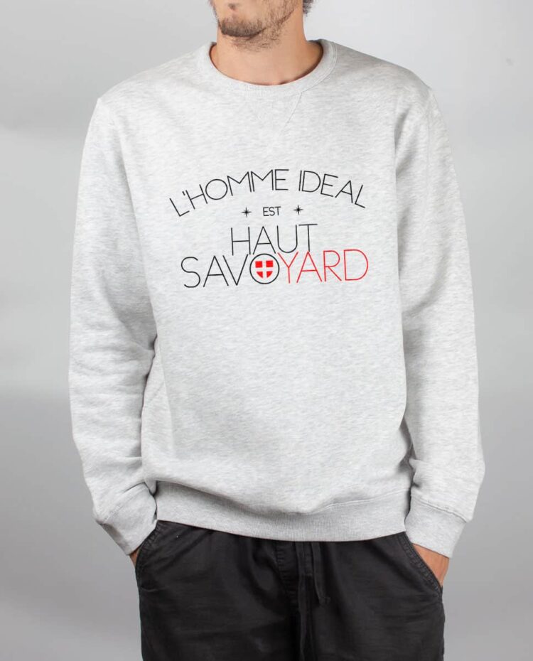 Pull sweat homme blanc L homme ideal haut savoyard