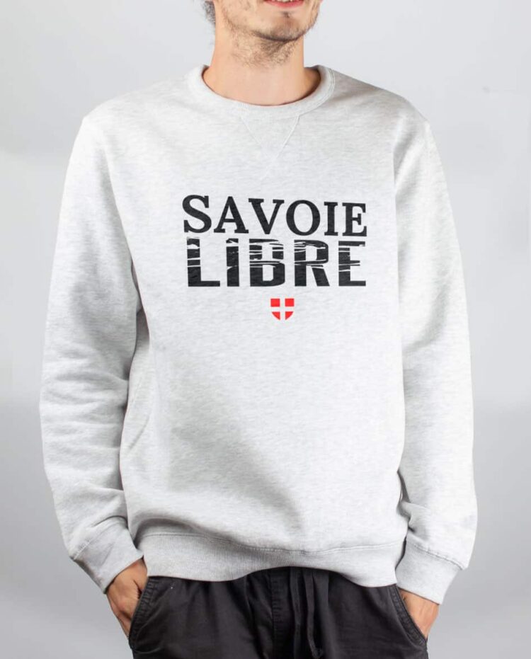 Pull sweat homme blanc Savoie Libre