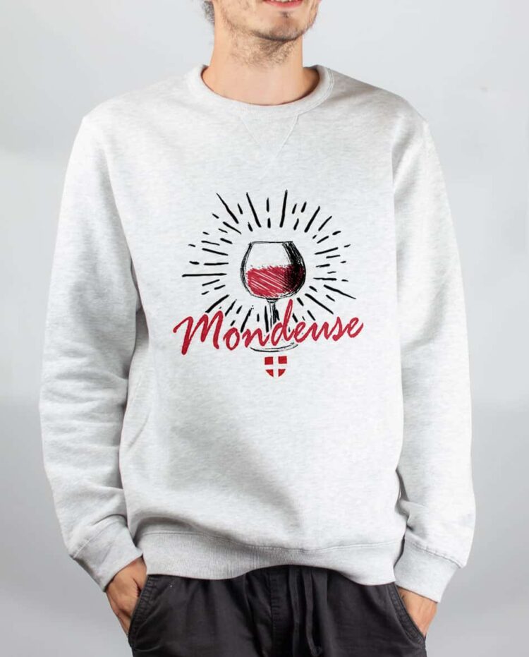 Pull sweat homme blanc Vin Mondeuse