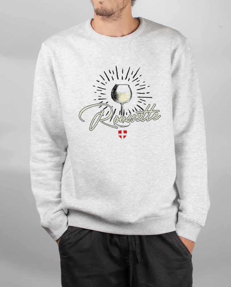 Pull sweat homme blanc Vin Roussette