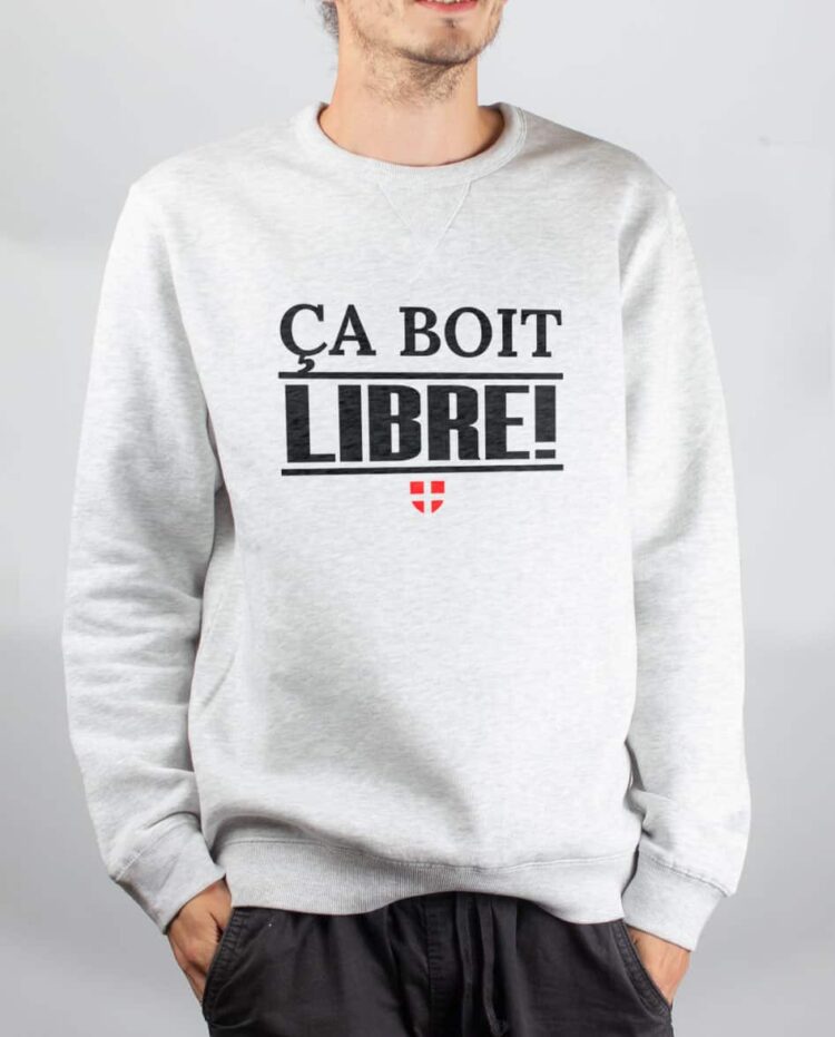 Pull sweat homme blanc ca boit libre