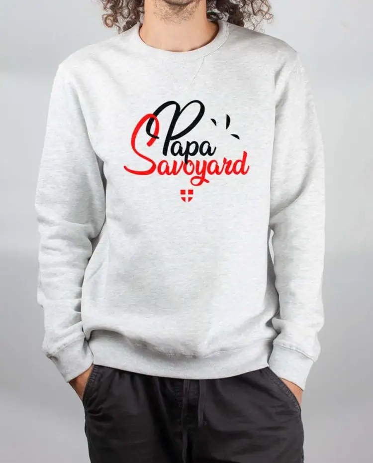 Pull sweat homme blanc papa savoyard