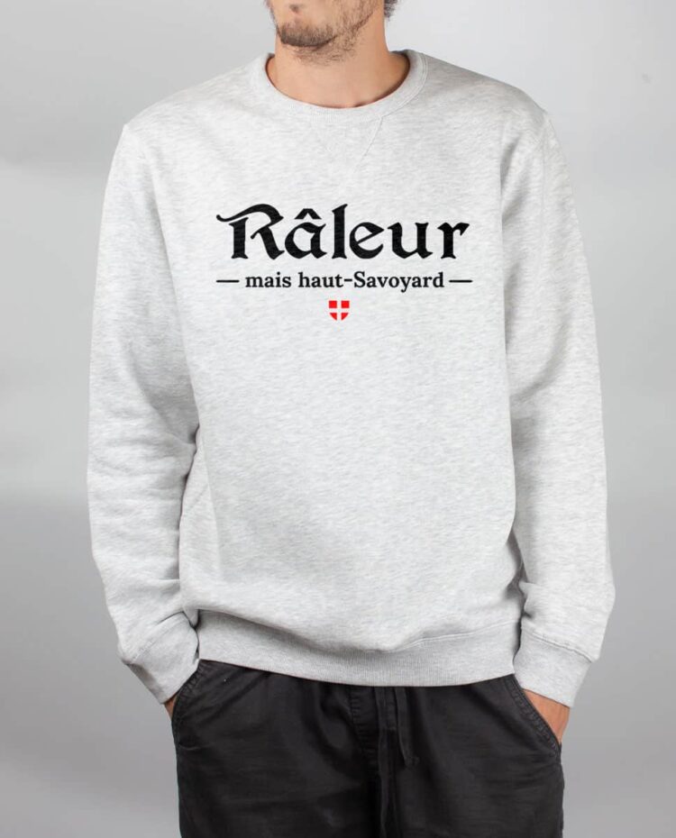 Pull sweat homme blanc raleur mais haut savoyard