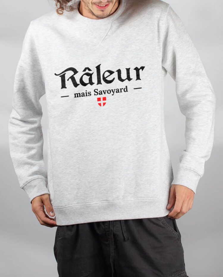 Pull sweat homme blanc raleur mais savoyard