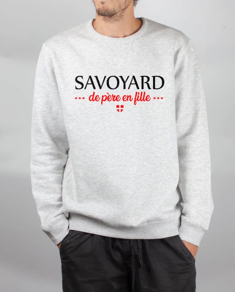 Pull sweat homme blanc savoyard de pere en fille