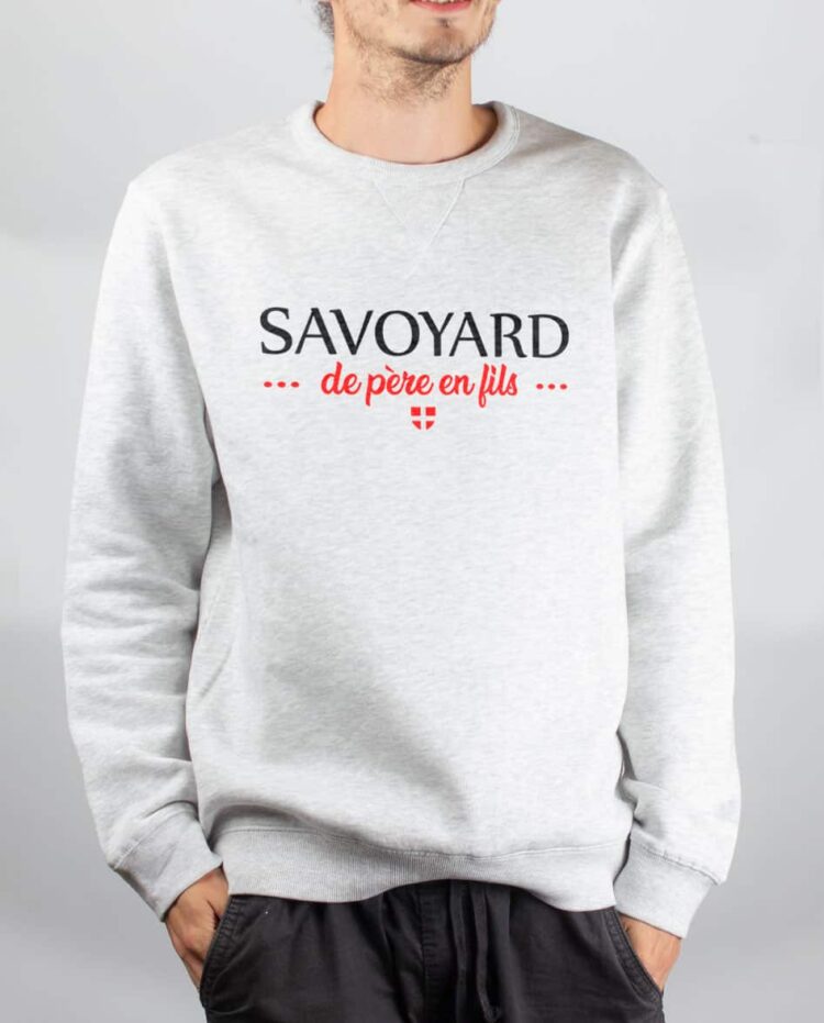 Pull sweat homme blanc savoyard de pere en fils