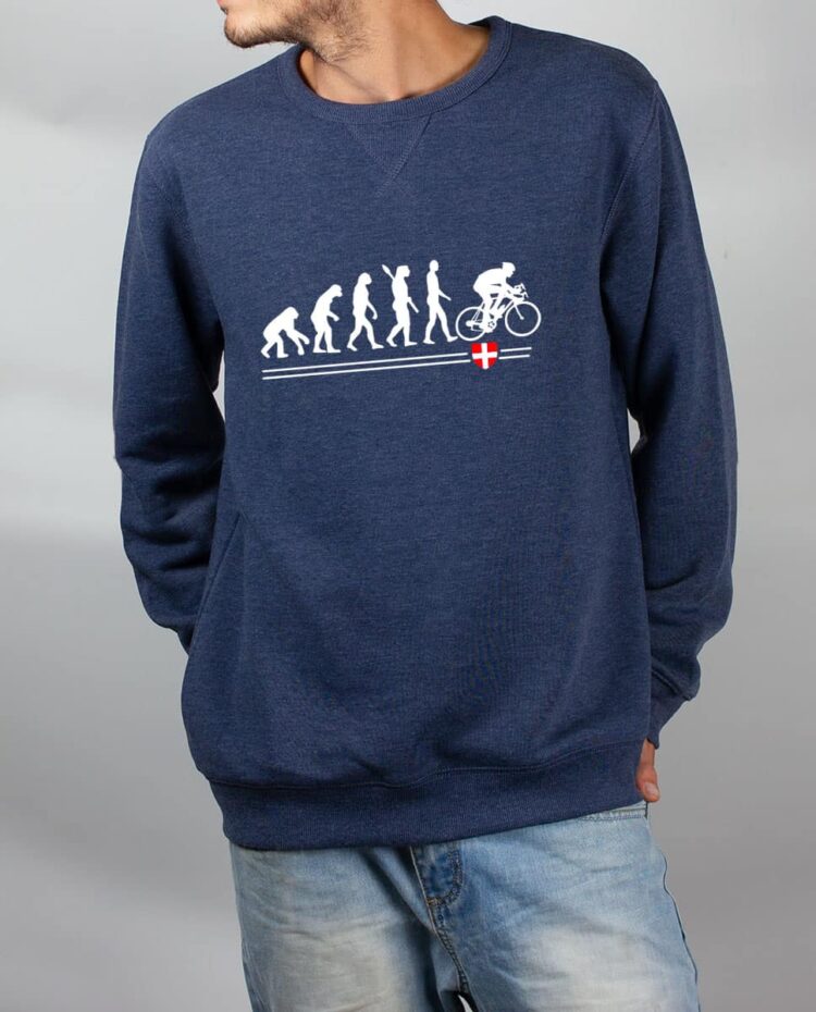 Pull sweat homme bleu Evolution Cycliste