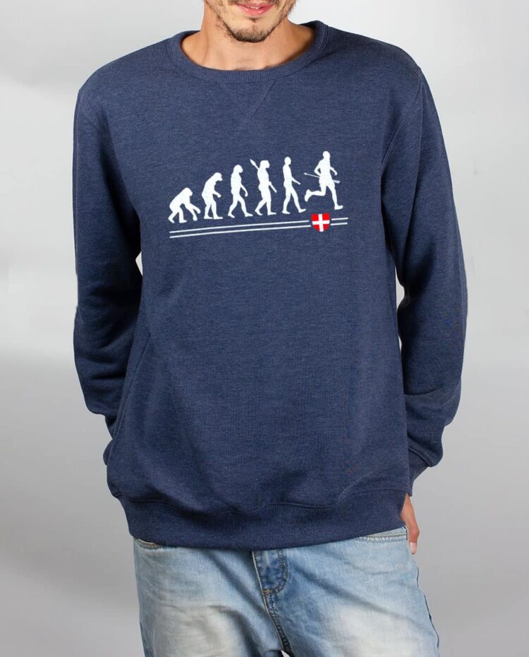 Pull sweat homme bleu Evolution Trail