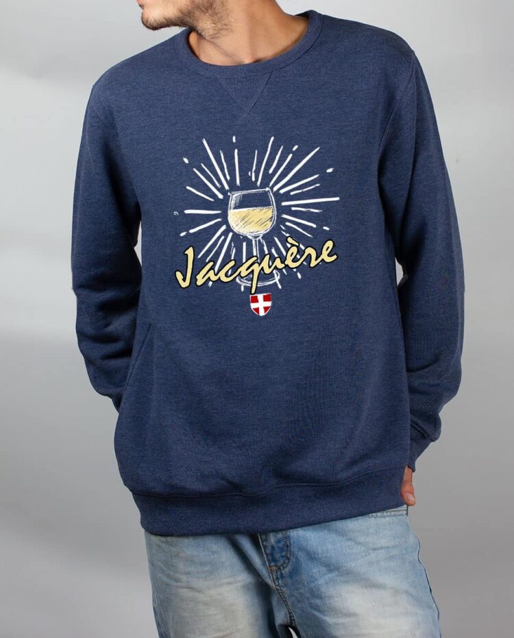 Pull sweat homme bleu Vin Jacquere