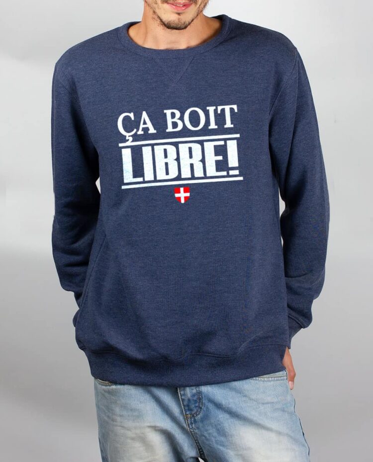 Pull sweat homme bleu ca boit libre