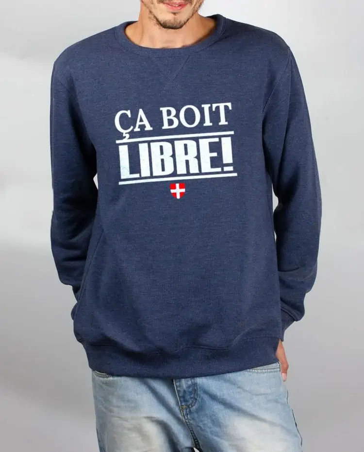 Pull sweat homme bleu ca boit libre