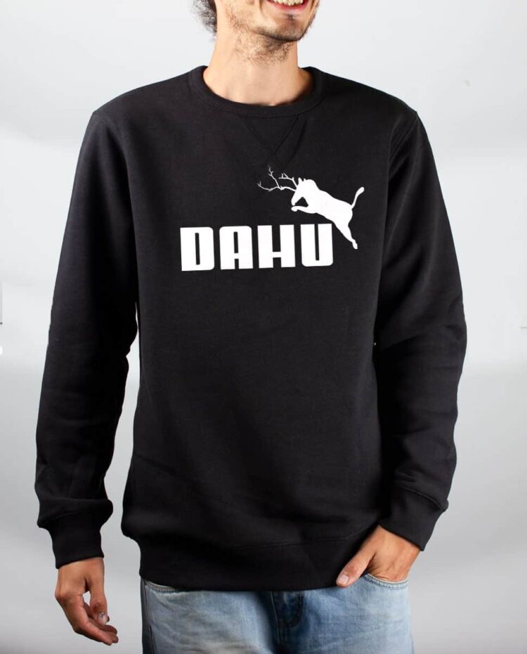 Pull sweat homme noir Dahu puma