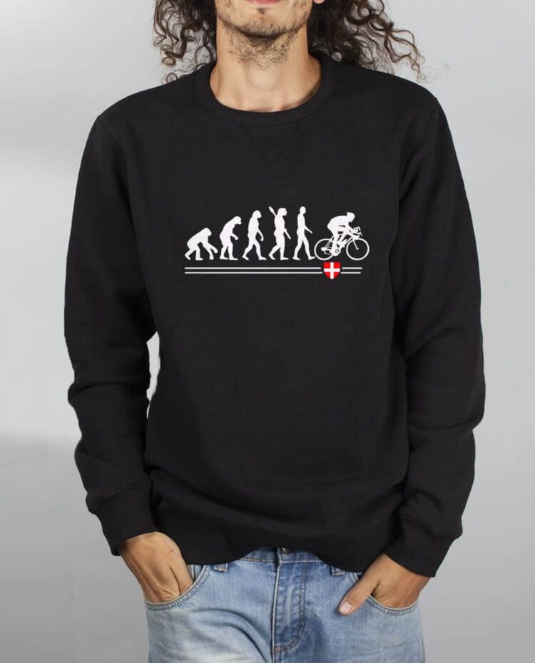 Pull sweat homme noir Evolution Cycliste