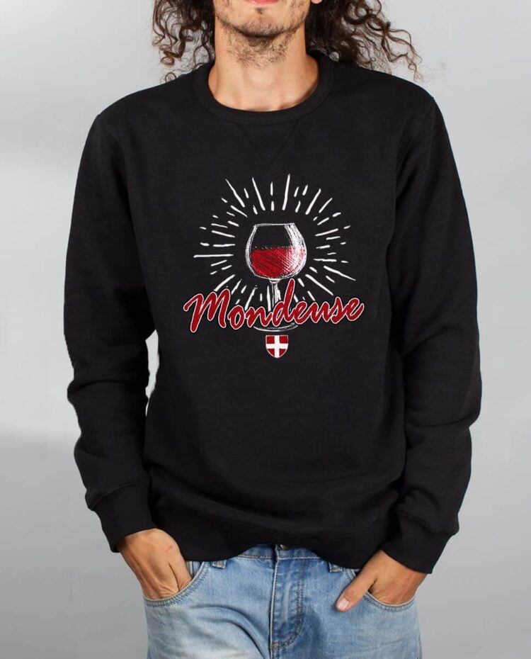 Pull sweat homme noir Vin Mondeuse