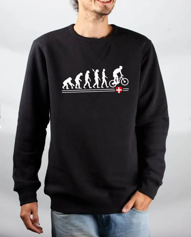 Pull sweat homme noir evolution VTT cross