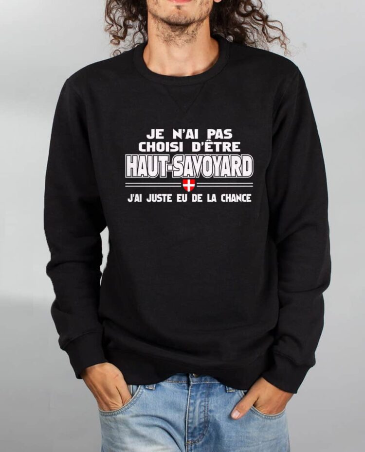 Pull sweat homme noir pas choisi etre haut savoyard chance