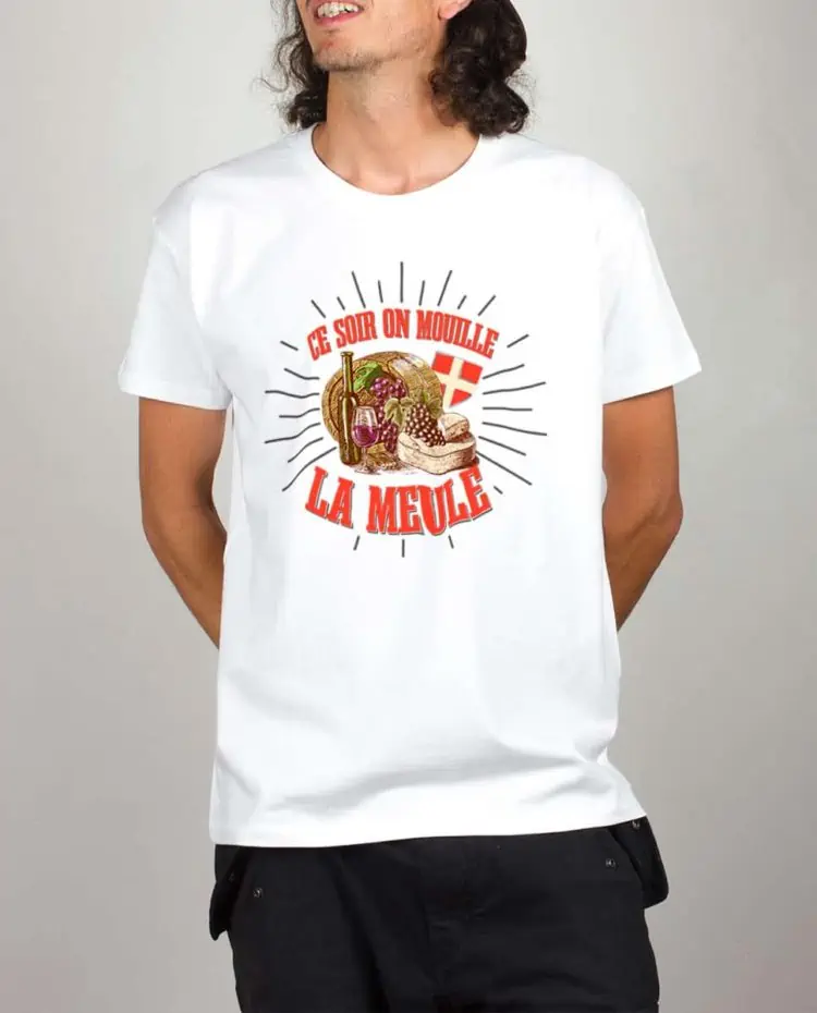 T shirt blanc homme Ce soir on mouille la meule