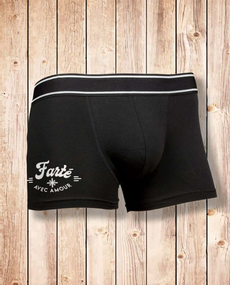 Boxer noir homme Produit farte avec amour